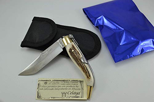 Coltello Celaya Classic Albacete Ottone di Cervo 8 cm