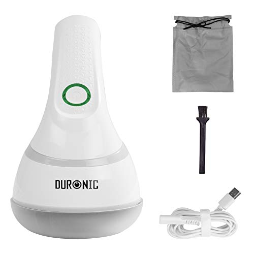 Duronic FS16USB Levapelucchi Elettrico Ricaricabile Portatile - Maniglia Girevole - Borsetta Trasporto - Adatto per Tutti i Tessuti - con o Senza Filo - Guida Protezione Capi - Lana, Cashmere, Cotone