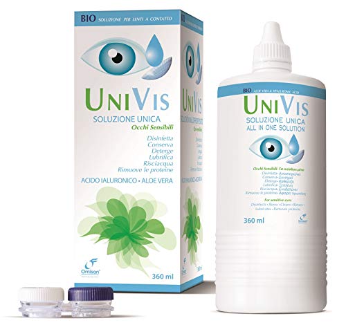 Univis Bio Soluzione Unica (con Acido ialuronico ed Aloe vera) per Lenti a contatto - 360 ml
