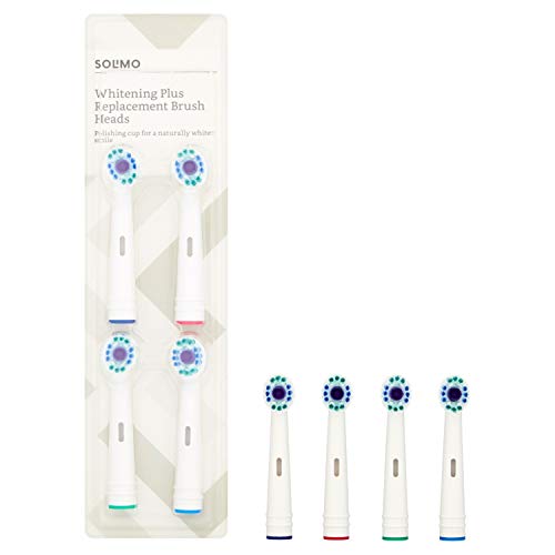 Marchio Amazon - Solimo - Testine universali Whitening Plus per spazzolino da denti, 2 confezioni da 4 testine