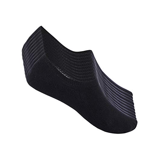 FALARY Calzini Fantasmini da Donna Uomo Corti Sneaker Invisibili Calze 10 Paia in Cotone Traspirante Sportive con taglio basso Antiscivolo-nero-4346