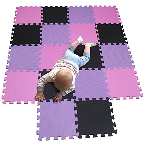 MQIAOHAM baby bambini bambino foam giochi gioco incastro mat per pezzi play puzzle schiuma tappetino tappeto Rosa Black Viola 103104111