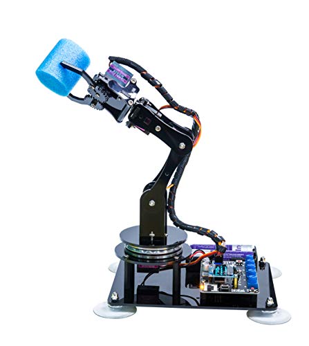 Adeept 5 Assi Braccio Robotico Kit a Compatibile con Arduino IDE Kit Robot Fai da Te Kit Braccio Robot Steam con codice di Elaborazione Display OLED ed Esercitazione PDF Tramite Link di Download
