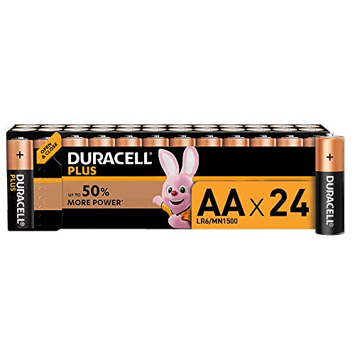 Duracell - Plus AA, Batterie Stilo Alcaline, Confezione da 24 Pacco del Produttore, 1.5 Volt LR06 MX1500, 24 Batterie