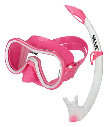 Seac Set Giglio MD Color, Kit maschera sub e boccaglio snorkeling per viso piccolo