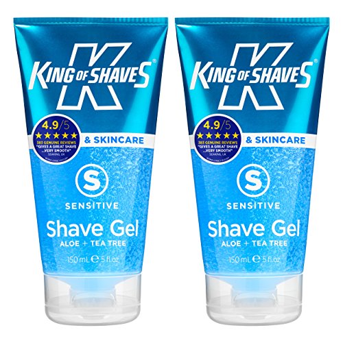 King of Shaves - Confezione doppia di gel da barba per pelli sensibili, 150ml