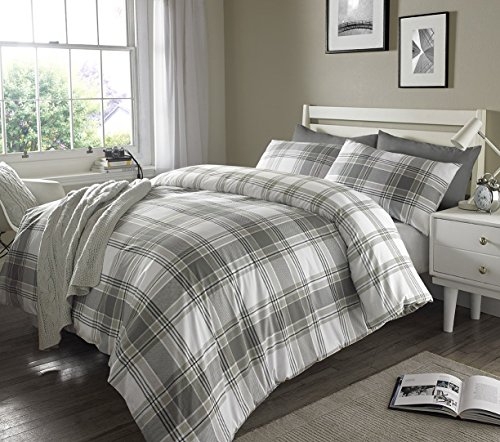 Sleepdown - Set copripiumino per letto king size, in cotone, grigio