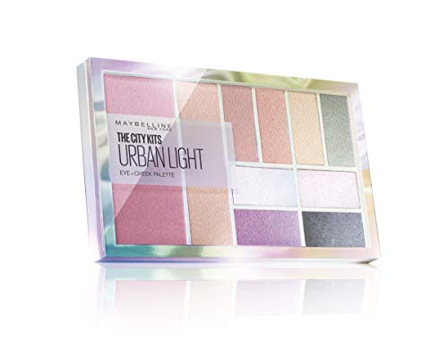 Maybelline New York City Kit Palette Ombretti Total Look Urban Light, Set con 8 Ombretti, 1 Blush e 1 Illuminante Viso