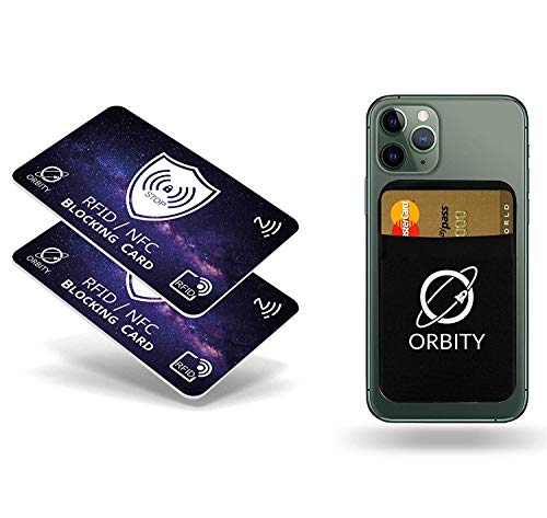 ORBITY | Carta di Blocco RFID Protezione | Contactless | RFID/NFC Anti Clonazione | Custodia Carte di Credito Chip Sicurezza. (2x OrbityCard + Gift)