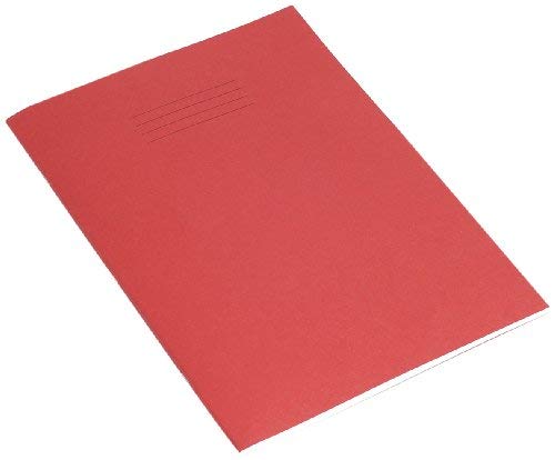 RHINO-Libro per esercizi con 80 pagine bianche, formato A4, colore: rosso (Confezione da 10)