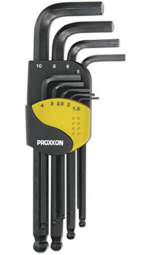 Proxxon 23946 - Set di brugole per viti con esagono incassato, da 1,5 a 10 mm, 9 pezzi