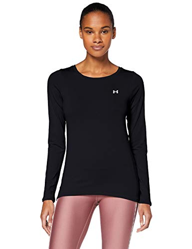 Under Armour UA HG Armour Long Sleeve, Maglia a Maniche Lunghe Donna, Nero (Black - 001), XS