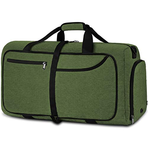 NEWHEY Borsone da Viaggio Pieghevole 65L 40L Grande capacità Duffel Bag Travel Leggero Impermeabile Borsoni da Palestra per Campeggio Viaggio Palestra Sport Vacanza Borsa Uomo e Donna (Green-65L)