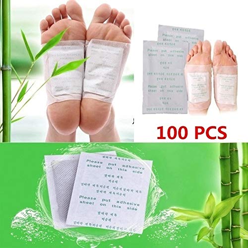 Cerotti Detox Piedi, Kapmore 100pcs Cerotto Disintossicante viene utilizzato per rimuovere le tossine dal corpo, alleviare il dolore e la cura