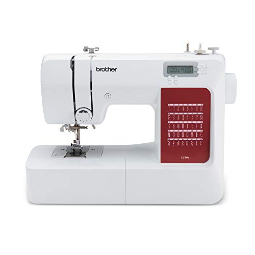 Brother CS10s Macchina da Cucire, Metallo, Bianco/Rosso, Full-size sewing machine