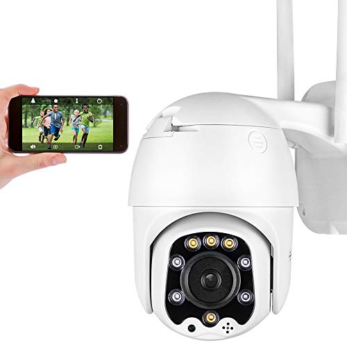 PTZ Telecamera di Sorveglianza Videocamere WIFI Esterno, Aottom 4X Zoom 1080P IP Cam Senza Fili, 40M Visione Notturna, Audio a 2 Vie, Motion Detection, Messaggio Push, Supporta Scheda SD 128G