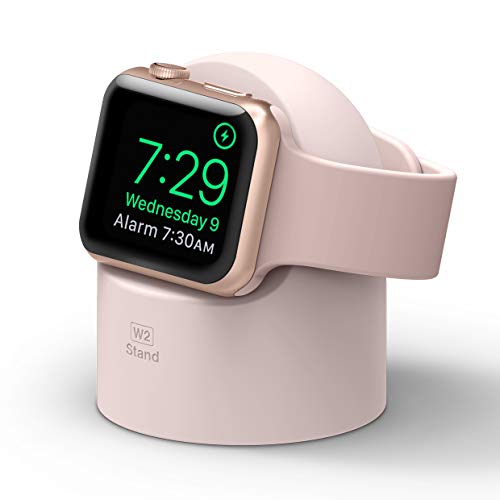 Elago W2 Supporto W2 Stand Compatibile con Apple Watch SE/Serie 6 (2020)/ Serie 5 / Serie 4 / Series 3 / Series 2 / Series 1 / 44mm / 42mm / 40mm / 38mm - Stand Notturno, Gestione Cavi (Lovely Rosa)