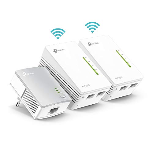 TP-Link TL-WPA4220T Kit Powerline WiFi, AV600 Mbps su Powerline, 300 Mbps su WiFi 2.4 GHz, 2 Porte Ethernet, Plug and Play, WiFi Clone, HomePlug AV, 3 Cavi Ethernet RJ45 Inclusi (3 Pezzi)