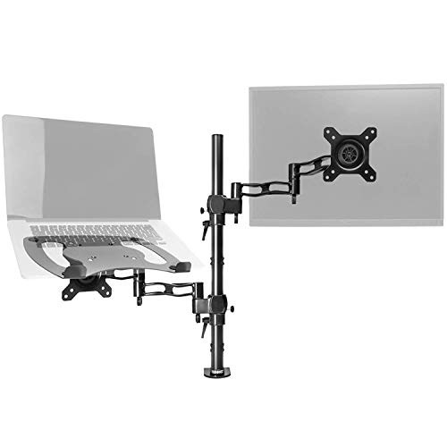 Duronic DM35L1X1 Supporto Monitor da scrivania con Morsetto e Piattaforma per PC Portatile – Braccio Porta Monitor Inclinabile ed orientabile - Compatibilità Universale con schermi TV VESA 100 * 100