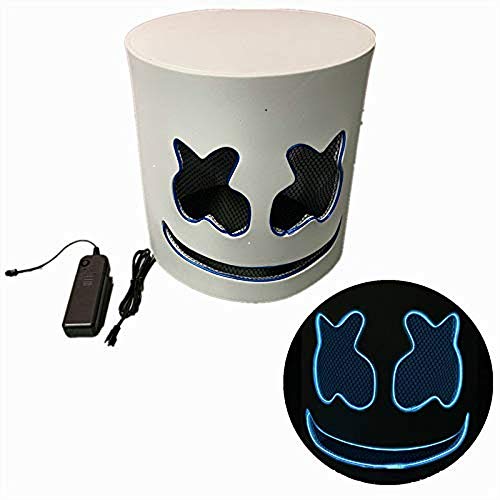 Cozywind DJ Mask LED Maschera Halloween con 3 modalità Flash Regolabile per Costume Cosplay Decorazione,Batteria alimentata(Non Inclusa) (Blue)