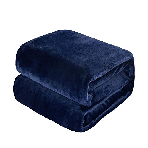 Möge Coperta Plaid in Flanella di Pile soffice Morbidissima Calda per Divano e Letto Copriletto in Microfibra, 150x200 cm, Blu