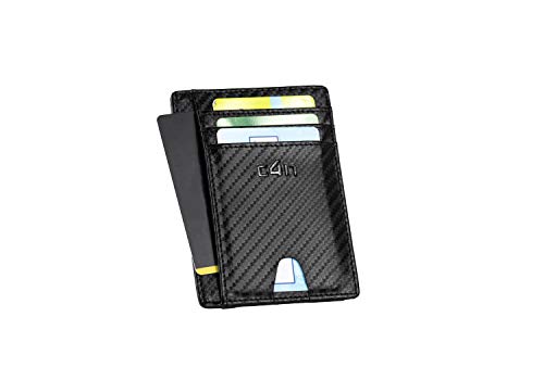 Portafoglio CASH4NEXT™ Slim-Porta Carte Di Credito Uomo Donna-Protezione RFID Schermato Anticlonazione-Fibra Di Carbonio-Porta Documenti Tessere Badge Biglietti da Visita