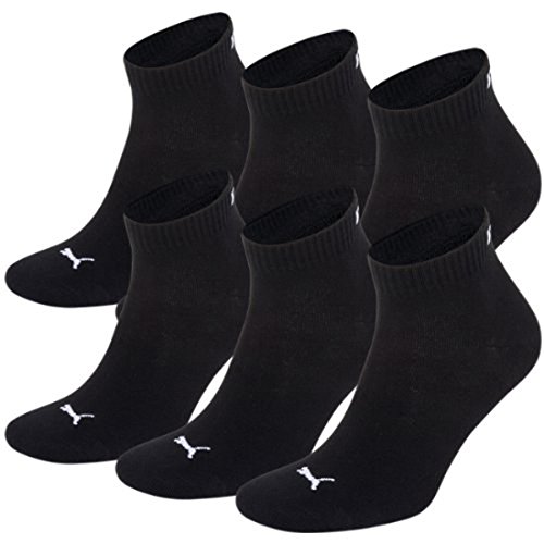 Puma, confezione da 6 calze sportive alla caviglia, unisex Nero Nero