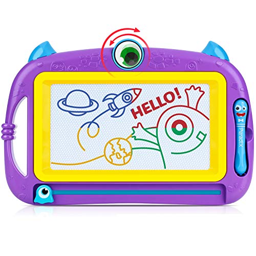 Peradix Lavagna Magnetica per Bambini - Tavola da Disegno Cancellabile Lavagnetta Magica- Giocattolo Educativo e Creativo a 4 Colori - Regalo per Bambini, Giocattoli Educativo, Portatile (Viola)
