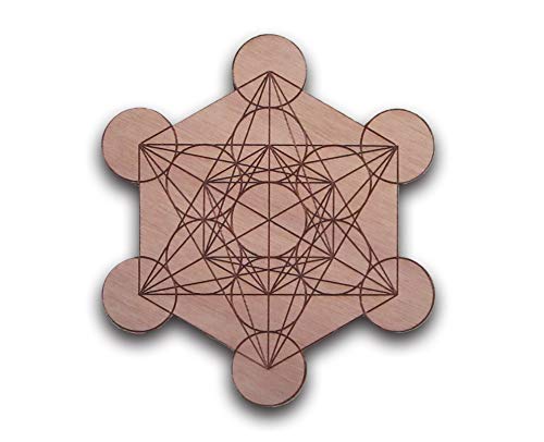 CUBO DI METATRON Ø 14 cm inciso su legno okumè