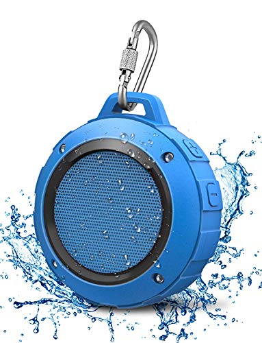 LENRUE Cassa Bluetooth Doccia, Altoparlante IPX5 Impermeabile Portatili Senza fili con Stereo HD, 8Ore di Riproduzione, Microfono, Moschettone, Ventosa, per Esterni, Bike, Spiaggia, Piscina (Blu)