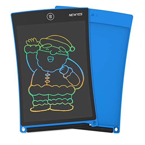 NEWYES Lcd Tablet da Scrittura Colorato - Blocco da scrittura elettronico da 8,5 pollici senza carta, Blocco note da disegno, adatto per bambini, in Ufficio, o per la famiglia (Blu)