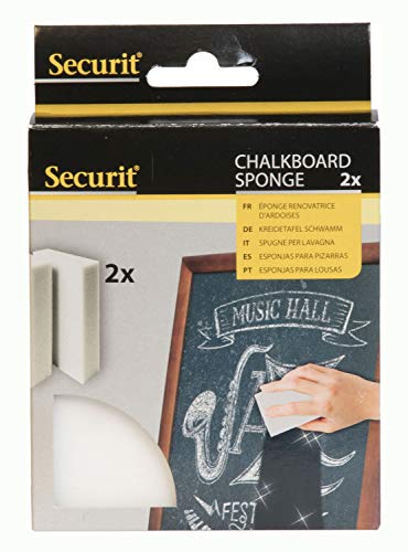 Securit Set da 2 spugne in schiuma per pulire qualsiasi residuo di pennarello a gesso liquido