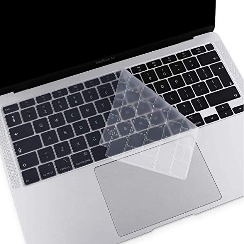 MOSISO Tastiera Cover Solo Compatibile con MacBook Air 13 Pollici 2020 A2179 Backlit Tastiera Magica con Display Retina & Touch ID, Impermeabile Antipolvere Silicone Protettiva, Trasparente