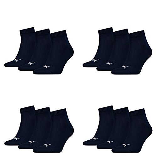 12 pair Puma Sneaker Quarter Socks Unisex Mens & Ladies, Farben:321 - navy, Socken & Strümpfe:39-42