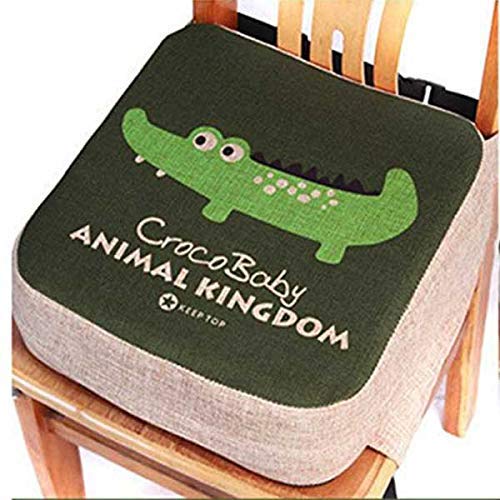 Lelestar Cuscino per bambini, rialzo per sedia da pranzo – Cuscinetto portatile per sedia, imbottito, con cinghie regolabili - per bambini piccoli (Crocodile)
