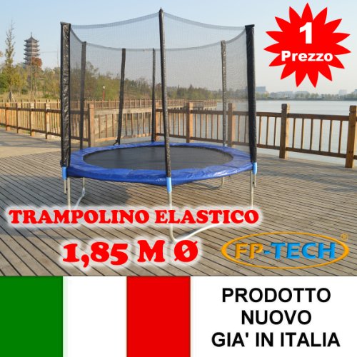 FP-TECH Trampolino Elastico da Giardino Tappeto Elastico Esterno Sport Rete (185cm - 6FT)