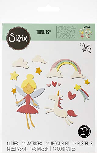 Sizzix 664376 Set di Fustelle Thinlits Fantasia di Pete Hughes, Multicolore, Taglia unica, 14 pz