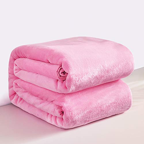 RATEL Coperta Plaid Vellutata in Pile, Rosa 150 x 200 cm Coperte Super Morbido per Letto Matrimoniale/Divano/sedie/Letto - Facile da Curare, Leggere, Calde, accoglienti e Resistenti