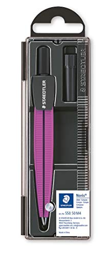 Staedtler 550 50 M4 Noris - Compasso per la scuola (compasso di precisione per i primi cerchi a scuola, con spilla da balia smussata), colore: Viola metallizzato