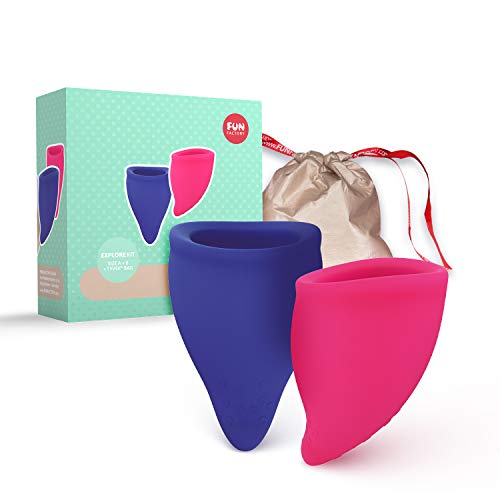 Fun Factory Fun Silicone Menstraual Cup Explore Kit Pink And Ultramarine - 500 Gr, Rosa