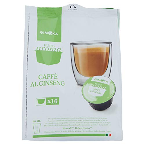 Capsule Compatibili Dolce Gusto by Gimoka - Caffè al ginseng, (16 capsule per confezione)