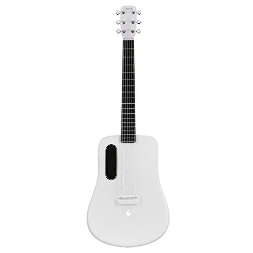 LAVA ME 2 carbonio fibra Chitarra 36 pollici con effetti elettrica da viaggio acustica con borsa plettri e cavo di ricarica(Freeboost-Bianco)