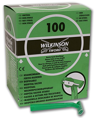 Ospedale Wilkinson – Rasoi usa e getta con funzione RETRACTIL, Scatola dispenser, colore: verde