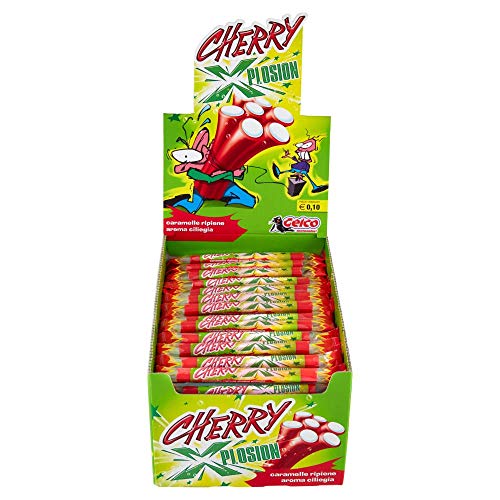 Gelco Cherry Xplosion Caramelle Gommose, Box da 150 Pezzi, Gusto Ciliegia, Caramella Incartata Singolarmente, Ideale per Feste per Bambini