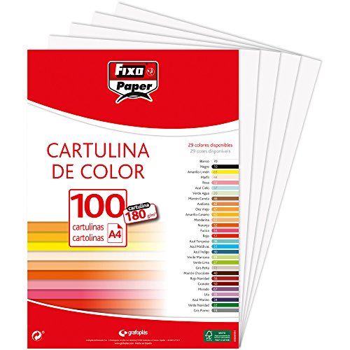 Fixo 11110470 - Confezione di 100 cartoncini, A4, colore: bianco