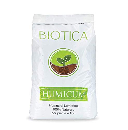 BIOTICA Humus di Lombrico HUMICUM - 50 Litri - Fertilizzante 100% Naturale