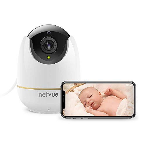 Telecamera Sorveglianza Wifi,NETVUE 1080P videocamera IP Interno Wireless con Visione Notturna, camera wifi con Audio Bidirezionale, Notifiche in Tempo Reale del Rilevamento del Movimento.