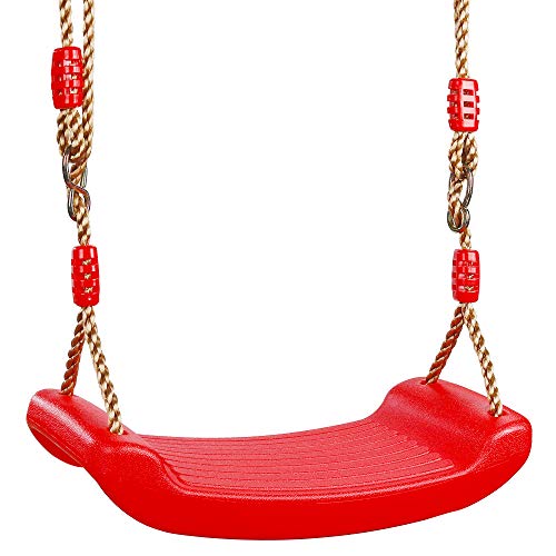 MengH-SHOP Sedile da Altalena in Plastica da Giardino Interna Cortile Esterna Games Seggiolino Altalena per Bambini Adulti Giocattoli Rosso