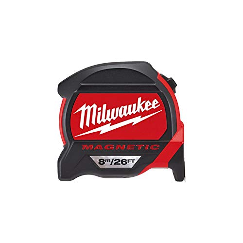 Milwaukee, metro magnetico nero premium, codice prodotto: 48227225 HP8, 26 Mg 27, colore: rosso e nero
