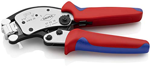 KNIPEX Twistor16 Pinza per terminali a bussola, con regolazione automatica con testa di crimpaggio girevole (240 mm) 97 53 18